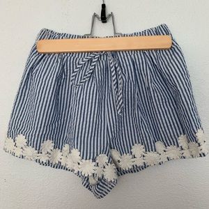 Foreign Exchange Shorts Striped Wht/Blu Size Small